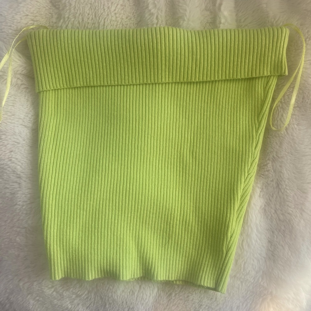 Green knit top